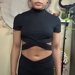 Black SHEIN crop top